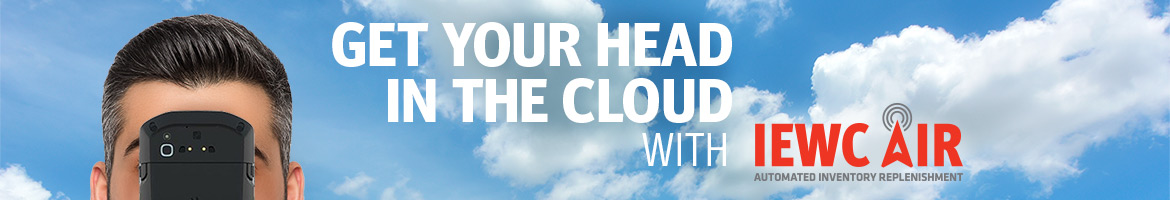 Get your head in the cloud with IEWC AIR! Man looking at mobile device.