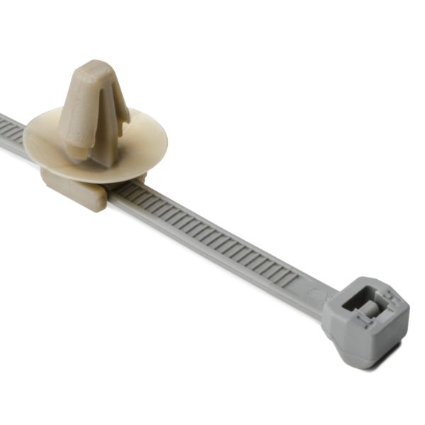 2 Piece Cable Tie, 50 LBS, Gray