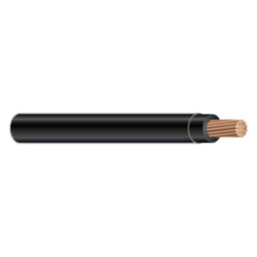1 AWG UL THHN Building Wire, Bare copper, 19 Strand, PVC, 600V, Black