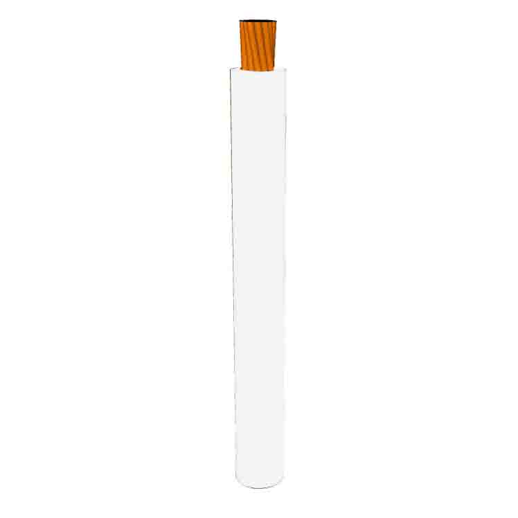 1 AWG UL THHN Building Wire, Bare copper, 19 Strand, PVC, 600V, White