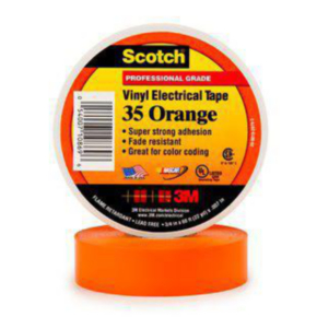 Color Coding Tape, 17lbs, Rubber Resin Adhesive, Orange
