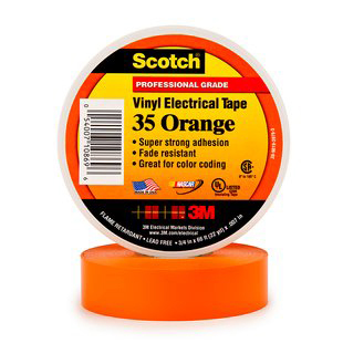 Color Coding Tape, 17lbs, Rubber Resin Adhesive, Orange