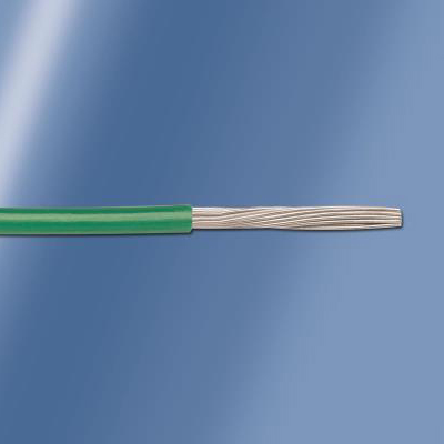 14 AWG, UL 11028 Lead Wire, 1 Strand, 105C, 600V, Tinned copper, mPPE, Green/yellow
