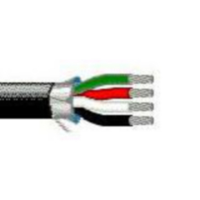 16 AWG Multi-Conductor Electronic Cable, 4 Conductor, Shielded, Black, 5202F1