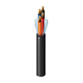 Tray Cable, 18 AWG, 6 Conductor, Unshielded, Black