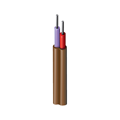Type J Thermocouple Grade Wire, 20 AWG, 2C, Solid, FEP Insulation, FEP Jacket, Brown