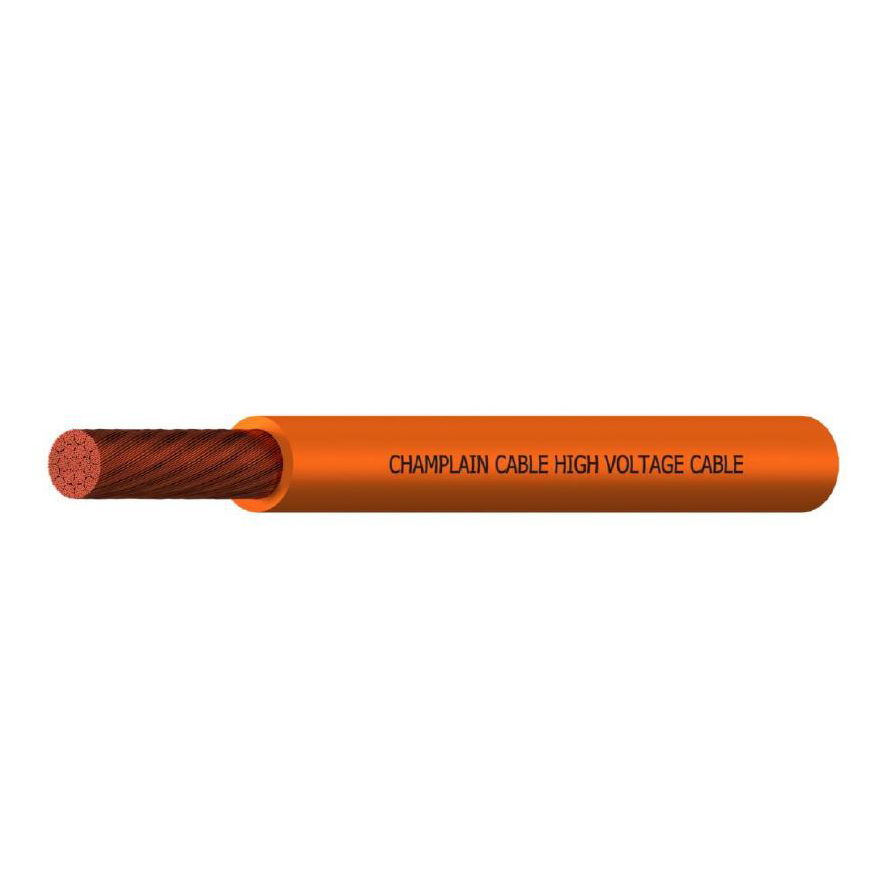 Electric & Hybrid Vehicle Battery Cable, 1 AWG, 1C, Unshielded, 600V/1kV, EXRAD XLE Insulated, SAE J-1127, Orange