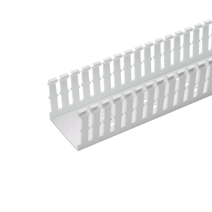 Duct, 1.12"x6'x1.75", Narrow Slot Wall, Lead-free PVC, White