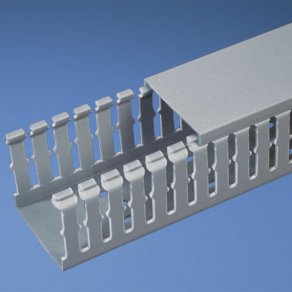 Duct, 1.57"x6'x0.94", Narrow Slot Wall, Lead-free PVC, Gray
