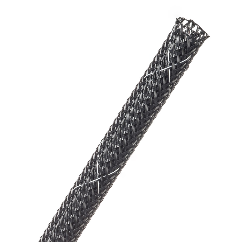 Expandable Sleeve, 0.03" Wall, Size 5/16", PET, Black/white