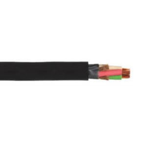 Type W Mining Cable, 4 AWG, 5 Conductor, 259 Strand, 2kV, Black