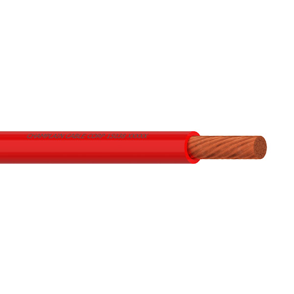 Electric & Hybrid Vehicle Battery Cable, 1/0 AWG, 1C, Unshielded, 1kV, EXRAD FX Insulated, Red