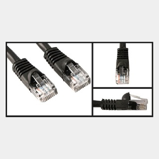 10' Network/LAN Patch Cord, Cat 5e, RJ45/RJ45, Black