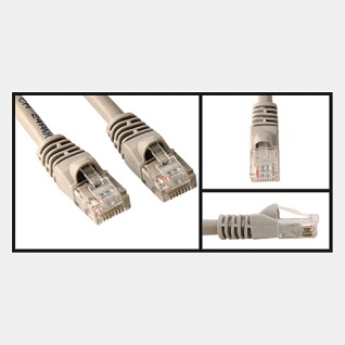 10' Network/LAN Patch Cord, Cat 5e, RJ45/RJ45, Gray
