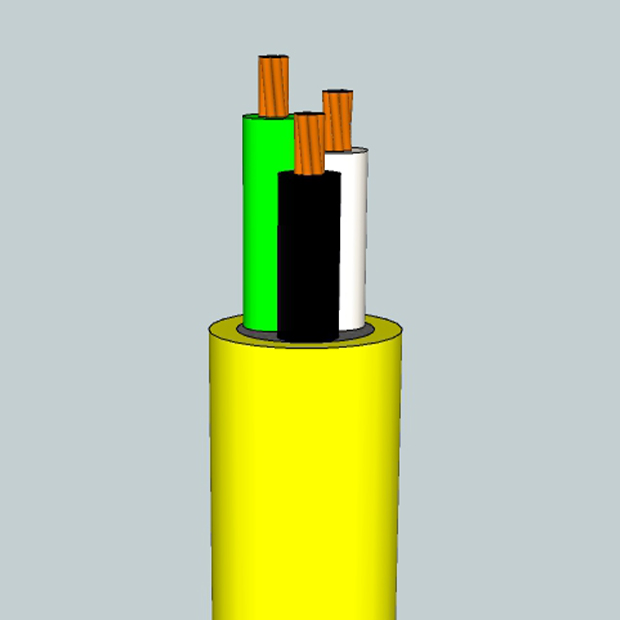 UL STOOW Portable Cord, 16 AWG, 26 Strand, 2C, PVC, Yellow
