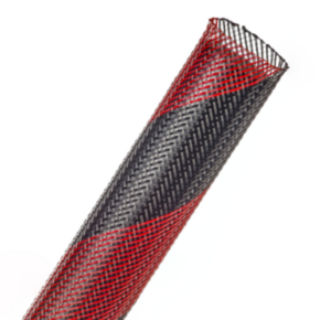 Expandable Sleeve, Size 3/8", PET, Red spiral