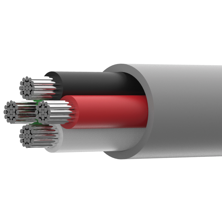UL 2464 AWM, 18 AWG, Multi-conductor Electronic Cable, 4 Conductors, Unshielded, Gray