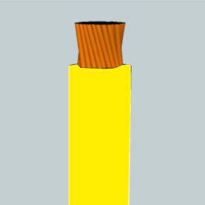 SGT Battery Cable, 2 AWG, 1C, Unshielded, PVC Insulated, Yellow