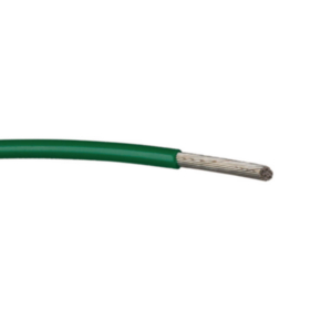 16 AWG, UL 5256 Lead Wire, 26 Strand, 250C, 600V, Nickel plated copper, PTFE TAPE, Green