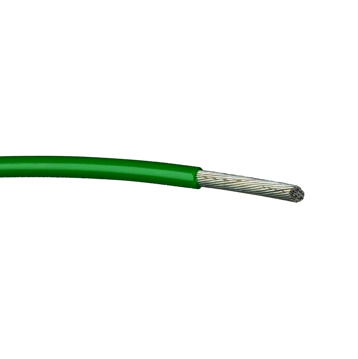 14 AWG, UL 1180 Lead Wire, 19 Strand, 200C, 300V, Silver plated copper, PTFE, Green
