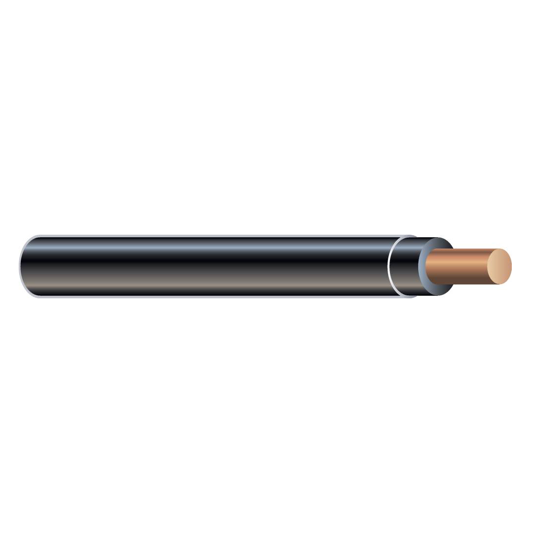 14 AWG UL THHN Building Wire, Bare copper, 1 Strand, PVC, 600V, Black