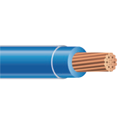 12 AWG UL THHN Building Wire, Bare copper, 19 Strand, PVC, 600V, Blue