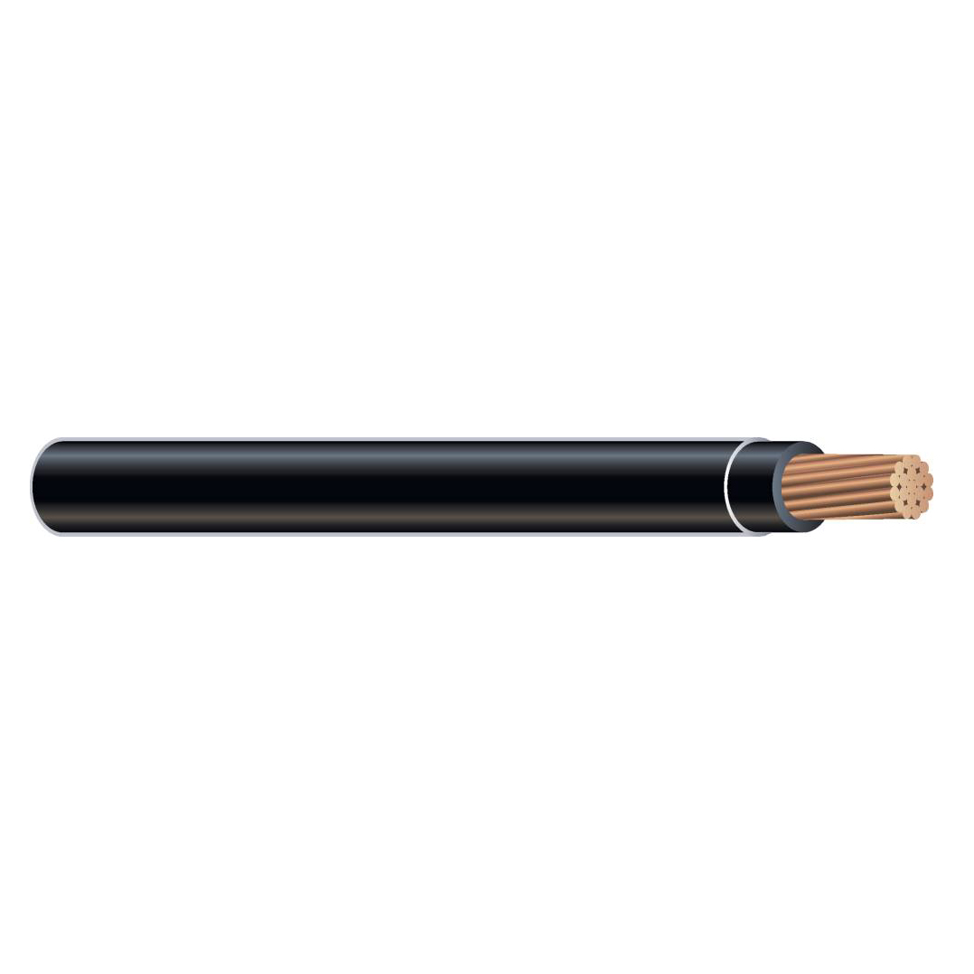 1 AWG UL XHHW-2 Building Wire, Bare copper, 19 Strand, XLPE, 600V, Black