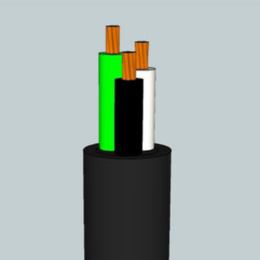 UL STOOW Portable Cord, 18 AWG, 16 Strand, 4C, PVC, Black