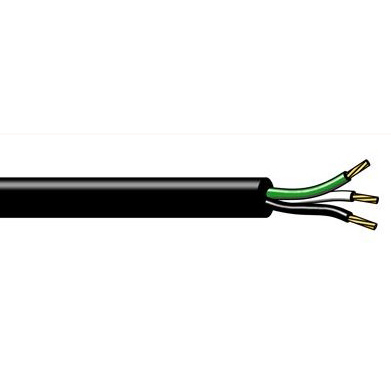 UL SVT Portable Cord, 18 AWG, 41 Strand, 3C, PVC, Black