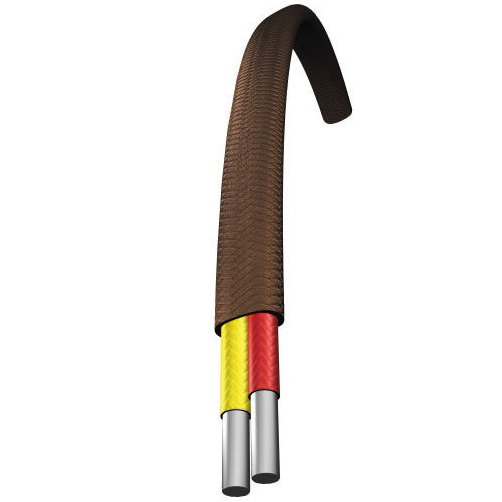 Type K Thermocouple Grade Wire, 20 AWG, 2C, Solid, High-Temp Fiberglass Braid Insulation, High-Temp Fiberglass Braid Jacket, Brown