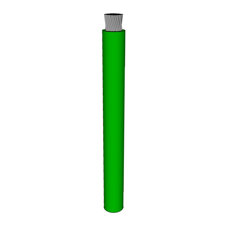 1 AWG, UL 1284 Lead Wire, 259 Strand, 105C, 600V, Tinned copper, PVC, Green