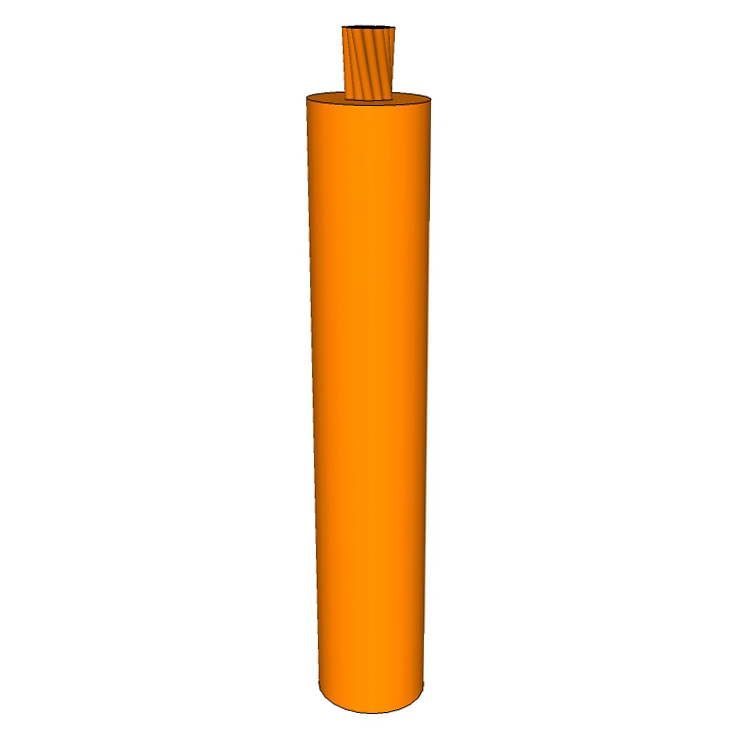 16 AWG, UL 1056 Lead Wire, 26 Strand, 105C, 600V, Bare copper, PVC, Orange