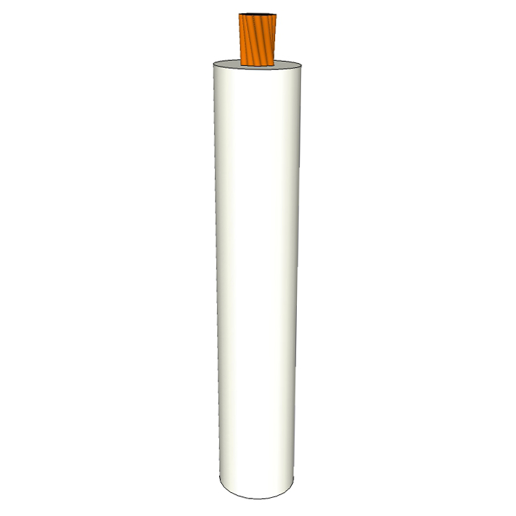 16 AWG, UL 1056 Lead Wire, 26 Strand, 105C, 600V, Bare copper, PVC, White