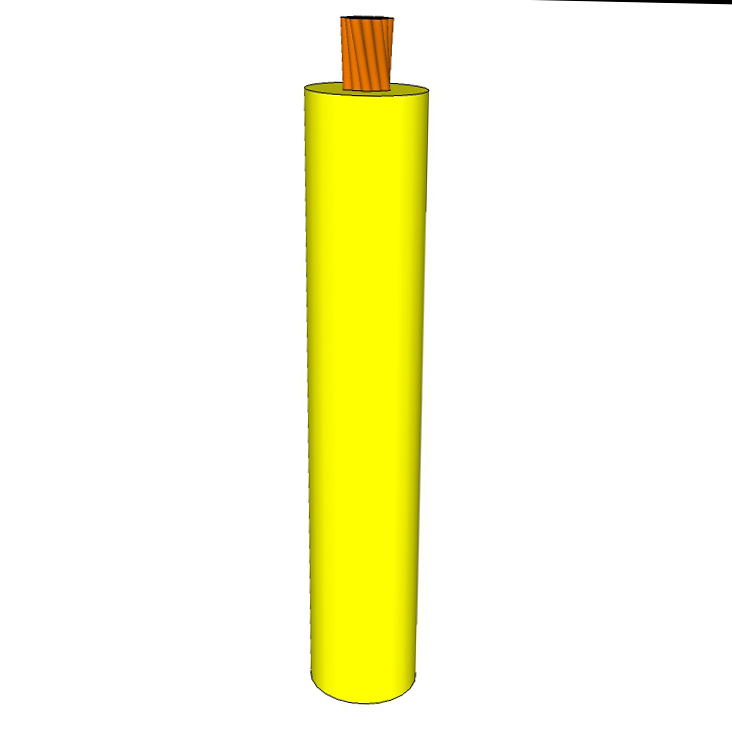 14 AWG, UL 1060 Lead Wire, 41 Strand, 105C, 600V, Bare copper, PVC, Yellow