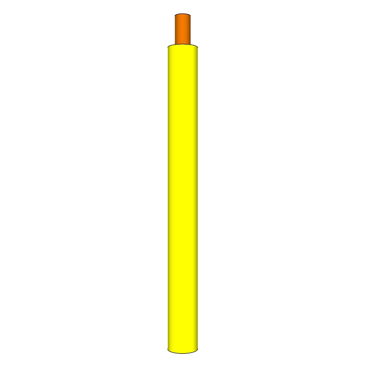 10 AWG, UL 1015 Lead Wire, 1 Strand, 105C, 600V, Bare copper, PVC, Yellow