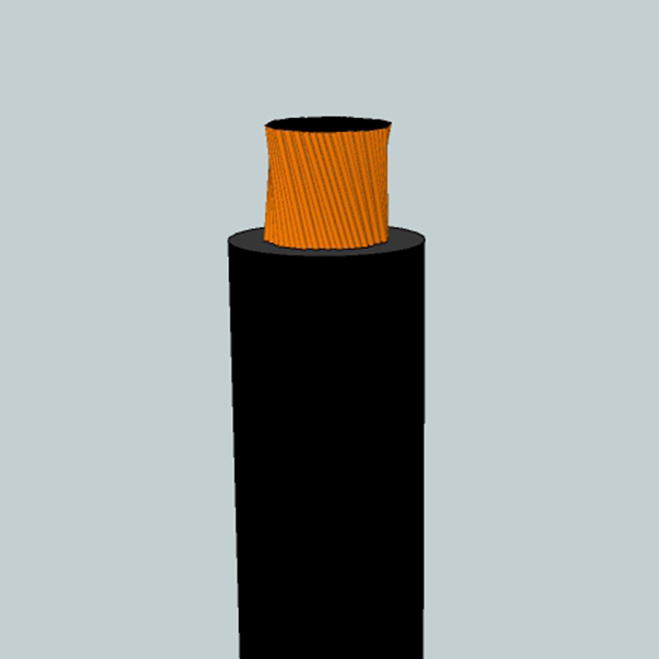 Class M Welding Cable, 2/0 AWG, 3325 Strand, Black