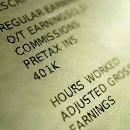 Detail of pay stub